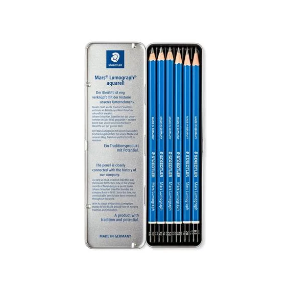 Grafitceruza készlet, fém doboz, hatszögletű, STAEDTLER 