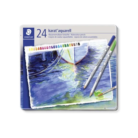 Akvarell ceruza készlet, fém doboz, STAEDTLER 