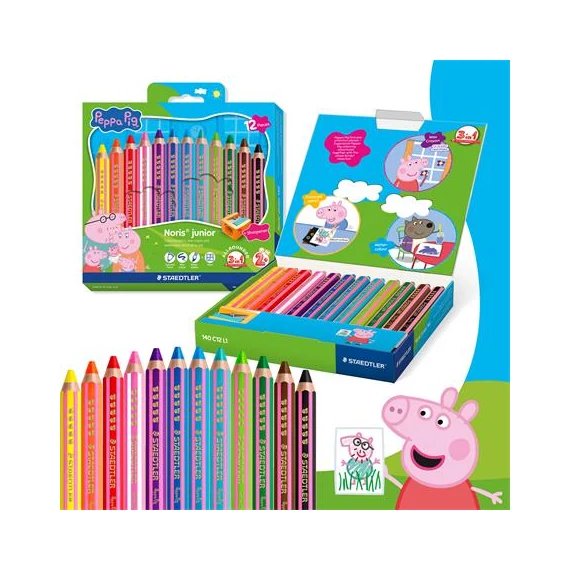 Színes ceruza készlet, hatszögletű, jumbo, STAEDTLER „Noris® junior 140