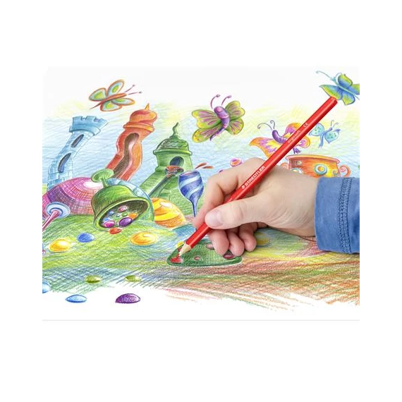 Színes ceruza készlet, háromszögletű, fémdobozos, STAEDTLER 