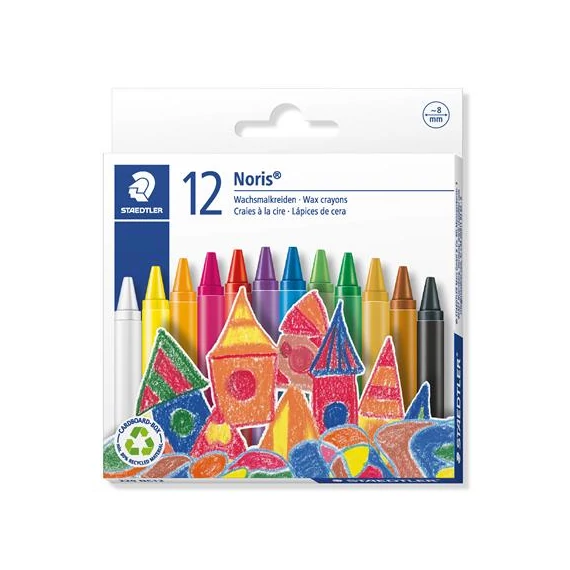 Zsírkréta, STAEDTLER "Noris 220", 12 különböző szín