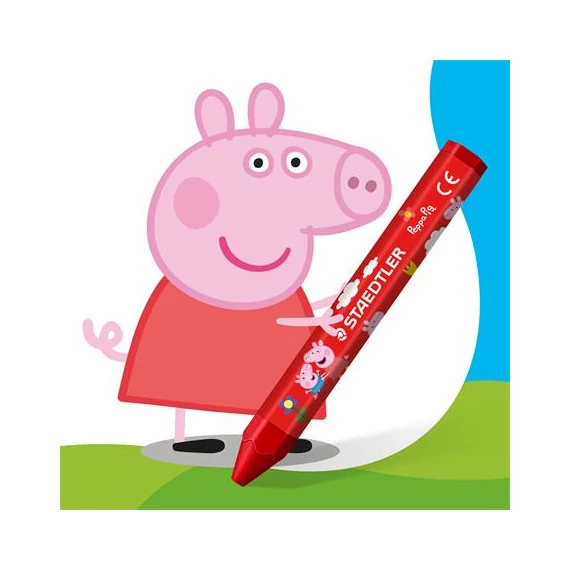 Zsírkréta, hatszögletű, jumbo, STAEDTLER „Noris® junior 224”, Peppa malac, 12 szín