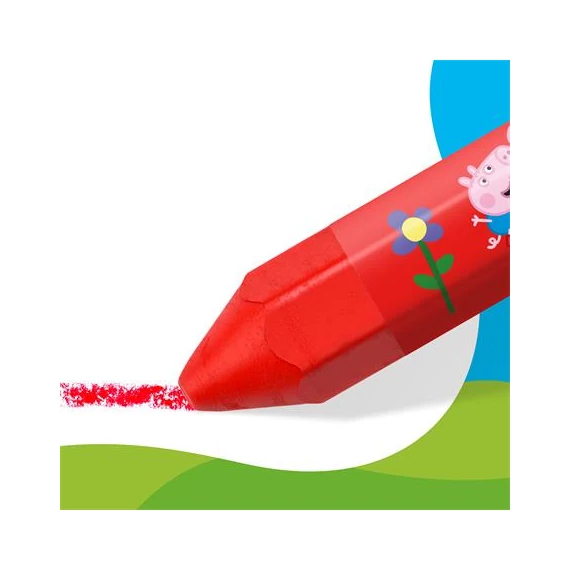 Zsírkréta, hatszögletű, jumbo, STAEDTLER „Noris® junior 224”, Peppa malac, 12 szín