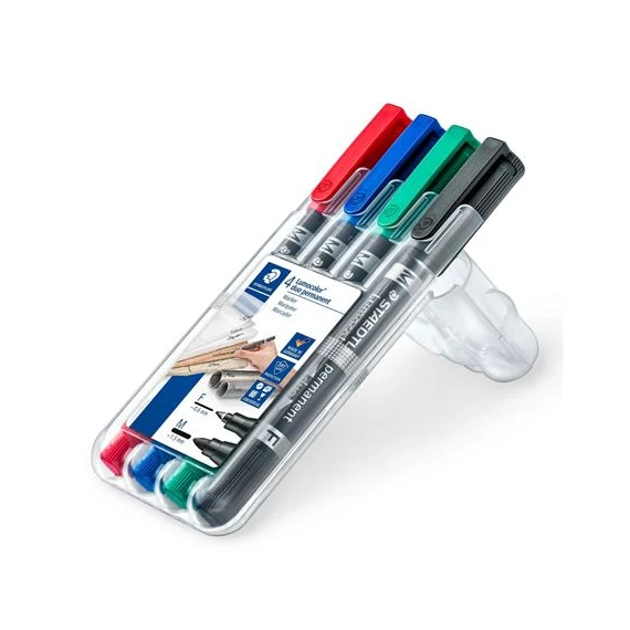 Alkoholos marker készlet, F/M, 0,6/1,5 mm, kúpos, kétvégű, STAEDTLER 