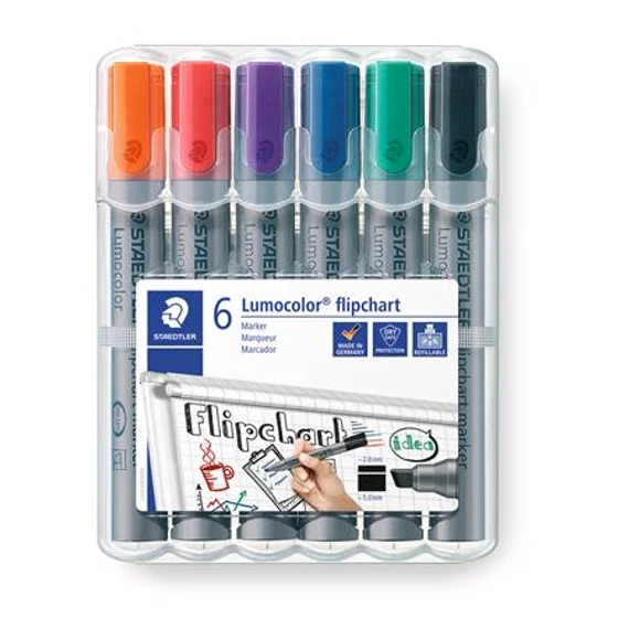 Flipchart marker készlet, 2-5 mm, vágott, STAEDTLER 