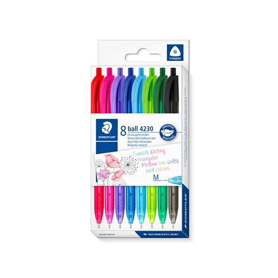 Golyóstoll, 1 mm, nyomógombos, STAEDTLER® 