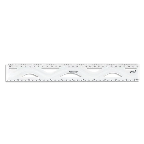 Vonalzó, műanyag, hajlítható, 30 cm, STAEDTLER 