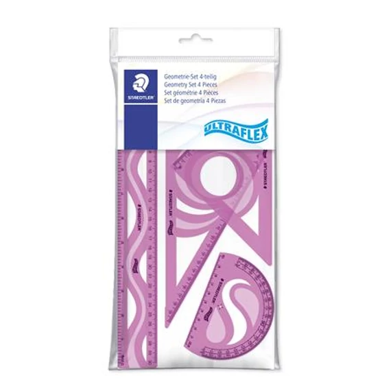 Vonalzókészlet, műanyag, hajlítható, 4 darabos, STAEDTLER 