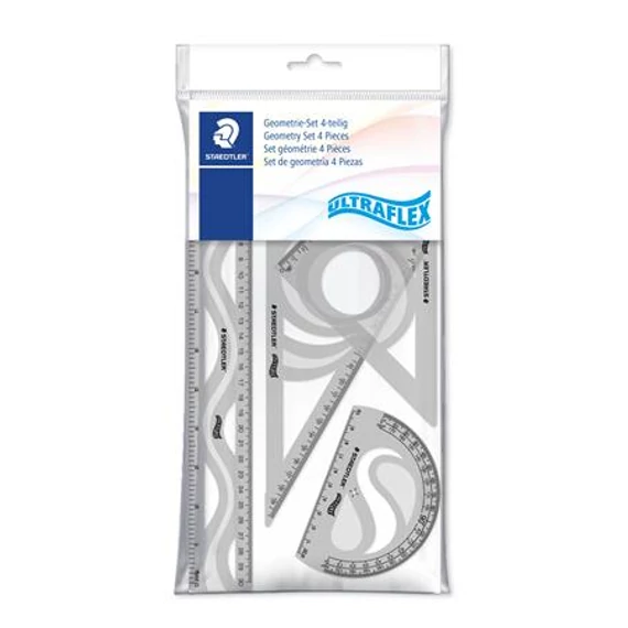 Vonalzókészlet, műanyag, hajlítható, 4 darabos, STAEDTLER 