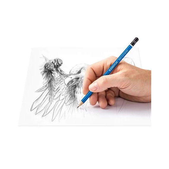 Grafitceruza készlet, hegyező, radír, STAEDTLER Mars Lumograph 100, 6 keménység, 8db/bliszt