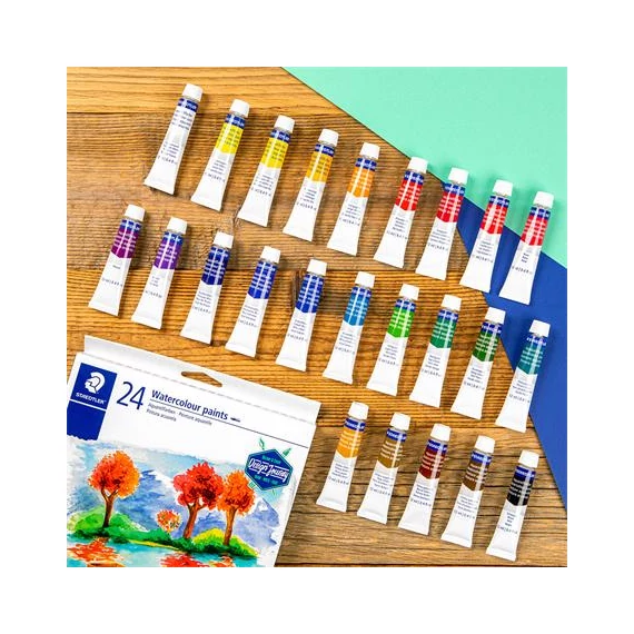 Akvarell festék, tubusos, STAEDTLER „8880”, 24 különböző szín
