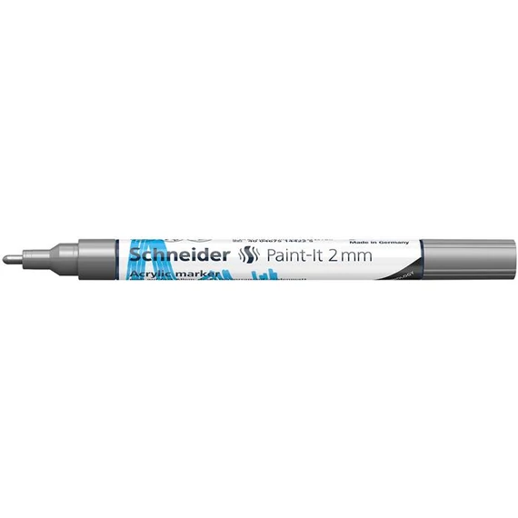 Akril marker, 2 mm, SCHNEIDER "Paint-It 310", ezüst