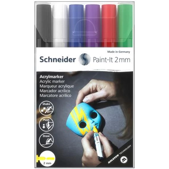 Akril marker készlet, 2 mm, SCHNEIDER 