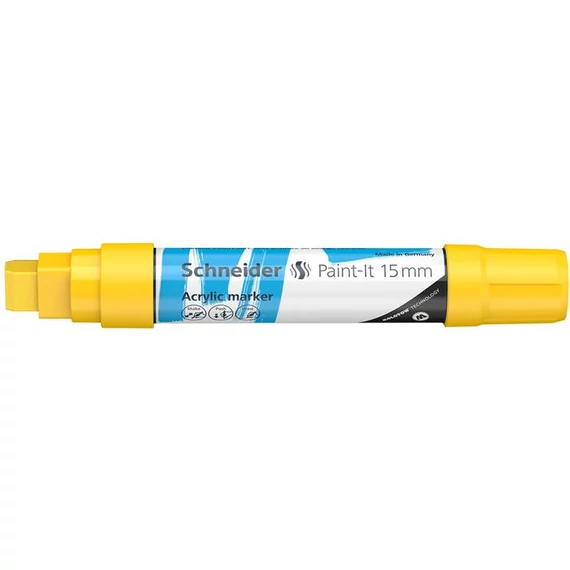 Dekormarker, akril, 15 mm, SCHNEIDER "Paint-It 330", sárga