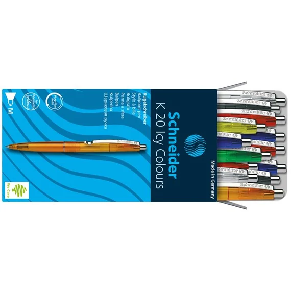 Golyóstoll, 0,5mm, nyomógombos, vegyes színű test, SCHNEIDER 