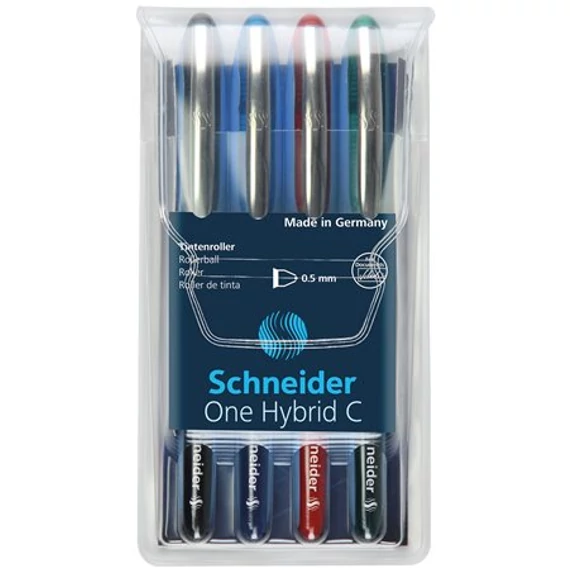 Rollertoll készlet, 0,5 mm, SCHNEIDER "One Hybrid C", 4 szín