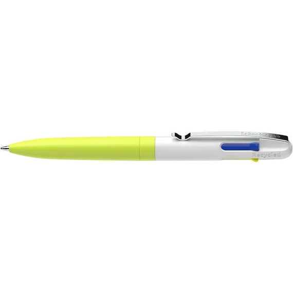 Golyóstoll, 0,5 mm, nyomógombos, négyszínű, SCHNEIDER 
