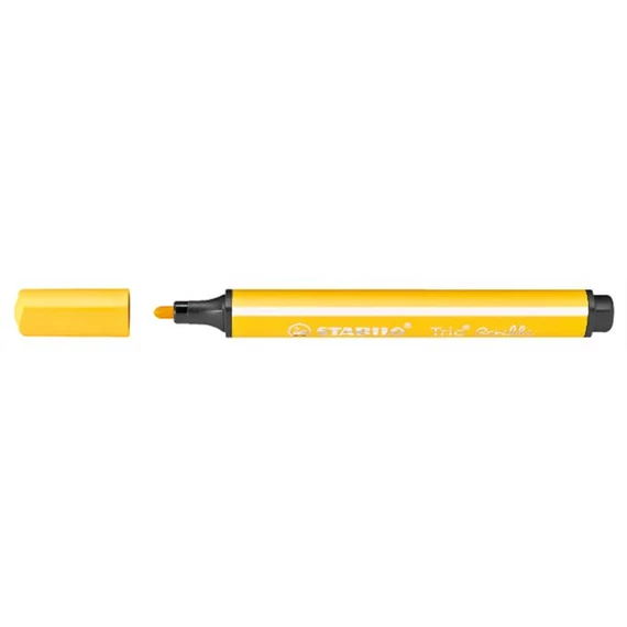 Filctoll, 1,5-2 mm, rugós hegy, STABILO "Trio Scribbi", sárga