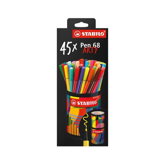 Filctoll STABILO Pen 68 Arty henger alakú 45 darabos