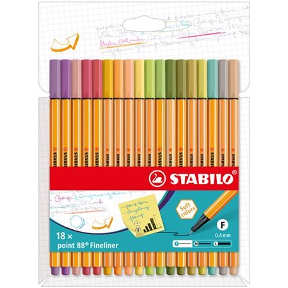 Tűfilc készlet, 0,4 mm, STABILO 
