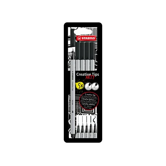Flictoll STABILO Cretive Tips Arty black 5 darabos