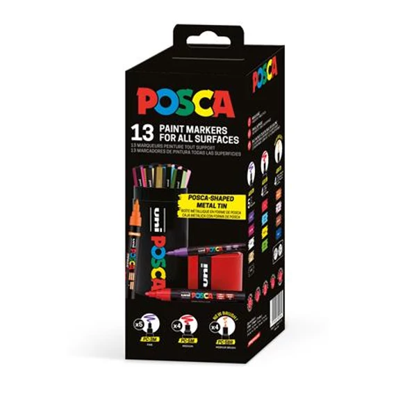 Dekormarker készlet, Posca fém dobozos, UNI 