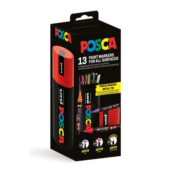 Dekormarker készlet, Posca fém dobozos, UNI 