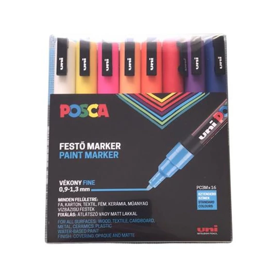 Filctoll UNI Posca PC-3M 16 db/készlet