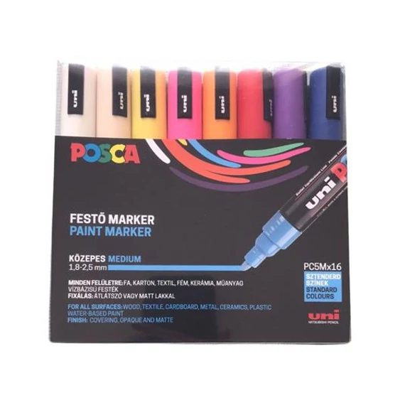 Filctoll UNI Posca PC-5M 16 db/készlet
