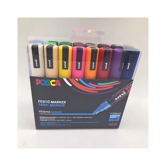 Filctoll UNI Posca PC-5M 16 db/készlet