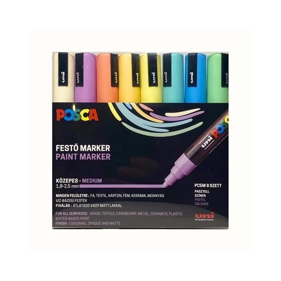 Dekormarker készlet, 1,8-2,5 mm, UNI 