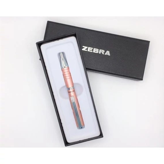 Golyóstoll, 0,24 mm, teleszkópos, rose gold színű tolltest, ZEBRA 