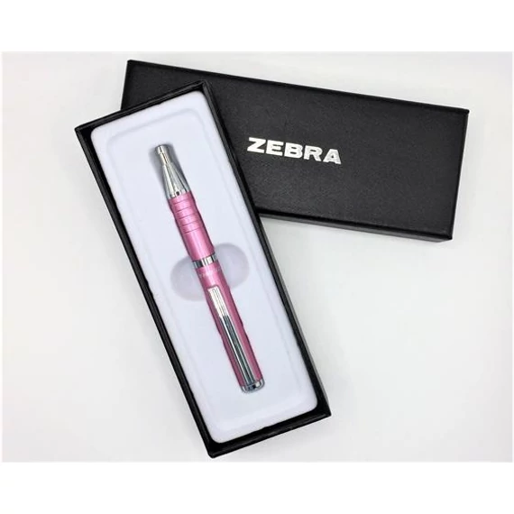 Golyóstoll, 0,24 mm, teleszkópos, metál pink tolltest, ZEBRA 