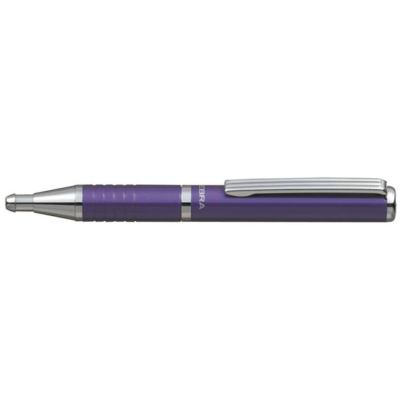 Golyóstoll, 0,24 mm, teleszkópos, metállila, ZEBRA 