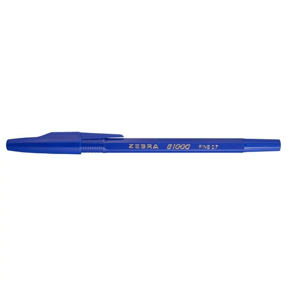 Golyóstoll 0,7mm, kupakos, kék  B1000 Zebra, írásszín kék