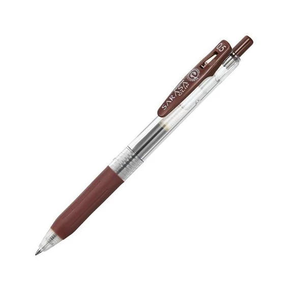 Zseléstoll ZEBRA Sarasa nyomógombos 0,5 mm barna