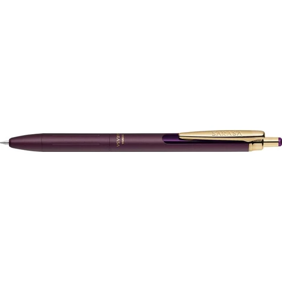 Zseléstoll 0,5mm, exkluzív gravírozható lila fém test, új klipsz Zebra Grand Sarasa, írásszín kék