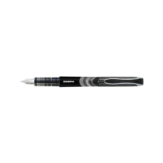 Töltőtoll, 0,6 mm, ZEBRA, fekete