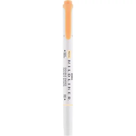 Szövegkiemelő, 1,0/3,5 mm, kétvégű, ZEBRA "Mildliner Fluorescent", narancs
