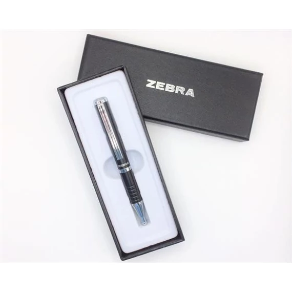 Golyóstoll, 0,24 mm, teleszkópos, metálfekete, ZEBRA 