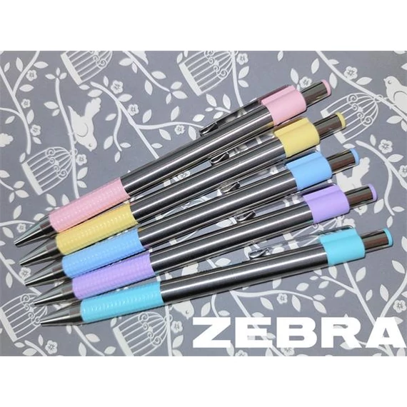 Golyóstoll 0,7mm, pasztell rózsaszín test, Zebra F-301, írásszín kék
