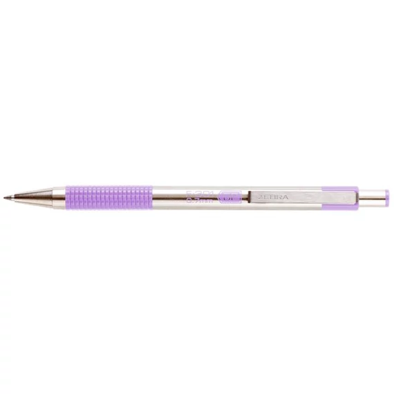 Golyóstoll 0,7mm, pasztell lila test, Zebra F-301, írásszín kék