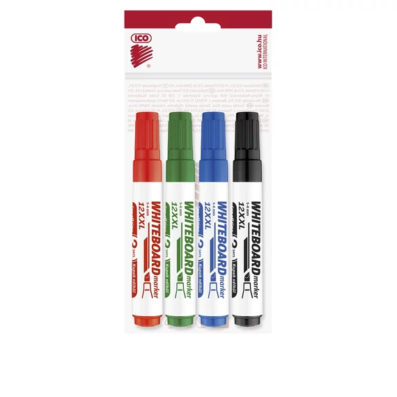 Tábla- és flipchart marker készlet, 1-4 mm, vágott, ICO 