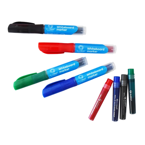 Táblamarker 3mm, kerek, cserélhető betétes, Bluering piros