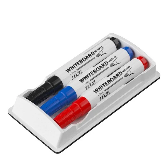 Tábla- és flipchart marker készlet tartóban, 1-3 mm, kúpos, ICO 