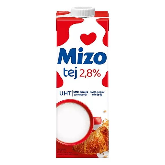 Tartós tej, visszazárható dobozban, 2,8%, 1 l, MIZO
