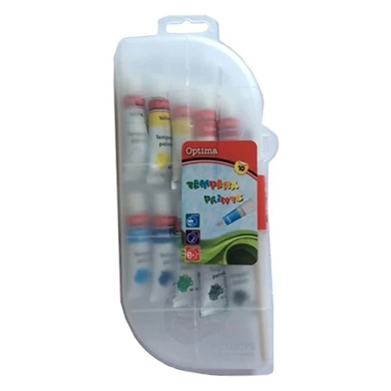 Tempera OPTIMA műanyag tokban 10ml 10db-os készlet