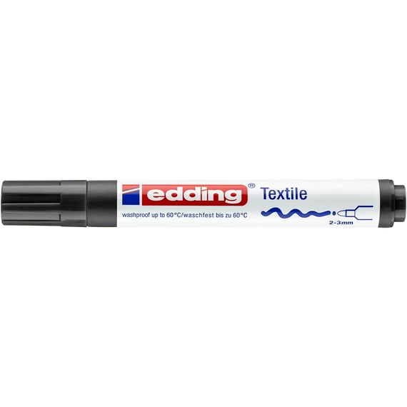 Textilmarker, 2-3 mm, kúpos, EDDING "4500", fekete