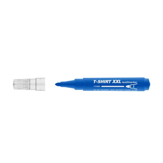 Textilmarker, 1-3 mm, kúpos, ICO "XXL T-Shirt", kék