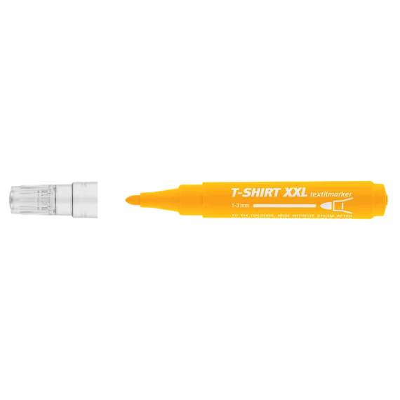 Textilmarker, 1-3 mm, kúpos, ICO "XXL T-Shirt", sárga